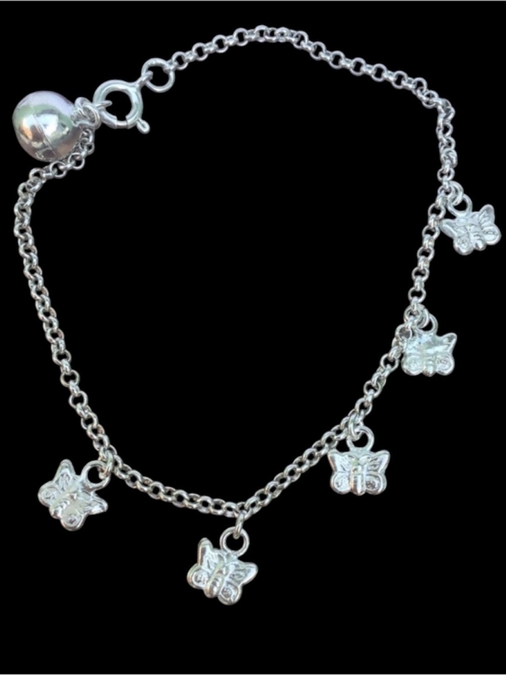 925 Sterling Silver Butterflies Bracelet